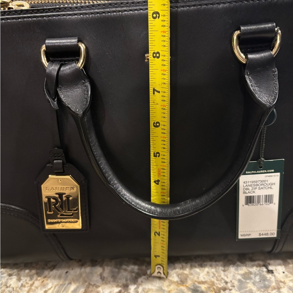 Lauren Ralph Lauren Black Leather Satchel - Picture 12 of 12